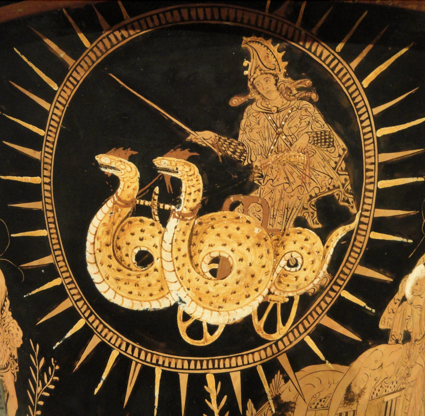 red-figure vase
        of Medea in her dragon-drawn chariot