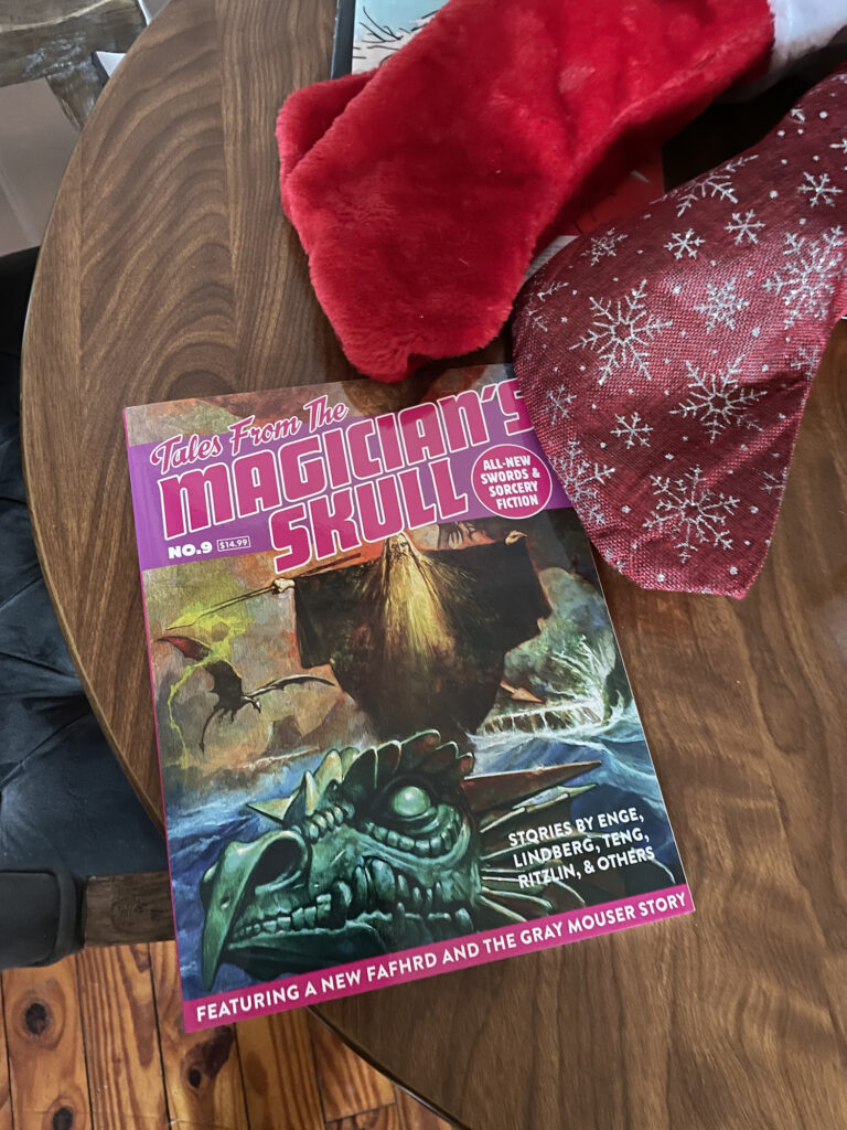 TALES FROM THE MAGICIAN'S SKULL #9, seen with a couple of Christmas stockings.