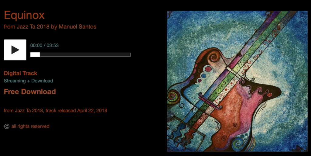 Text: "Equinox" from JAZZ TA by Manuel Santos (2018)

Image: a paining of a guitar