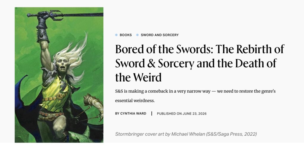 A screenshot of Ward's article at Reactor, linked above.